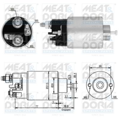 Obrázok Elektromagnetický spínač pre żtartér MEAT & DORIA  46014
