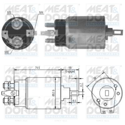Obrázok Elektromagnetický spínač pre żtartér MEAT & DORIA  46022