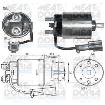 Obrázok Elektromagnetický spínač pre żtartér MEAT & DORIA  46023