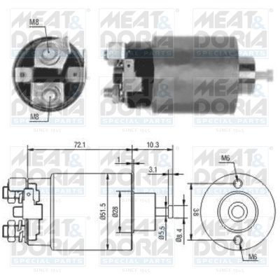 Obrázok Elektromagnetický spínač pre żtartér MEAT & DORIA  46025