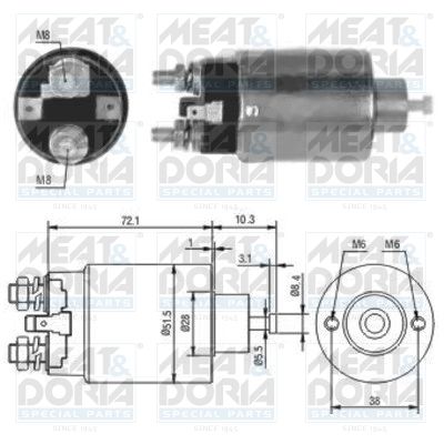 Obrázok Elektromagnetický spínač pre żtartér MEAT & DORIA  46027