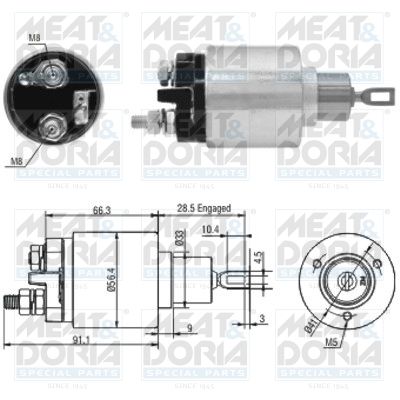 Obrázok Elektromagnetický spínač pre żtartér MEAT & DORIA  46033
