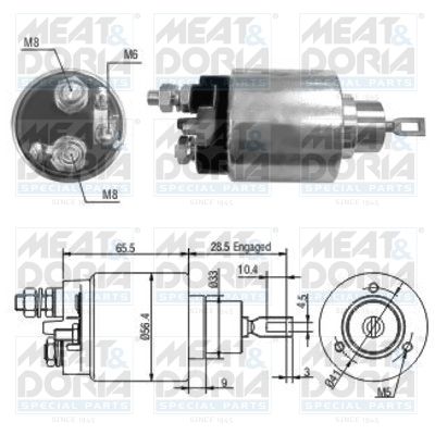 Obrázok Elektromagnetický spínač pre żtartér MEAT & DORIA  46036