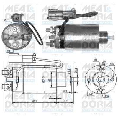 Obrázok Elektromagnetický spínač pre żtartér MEAT & DORIA  46039