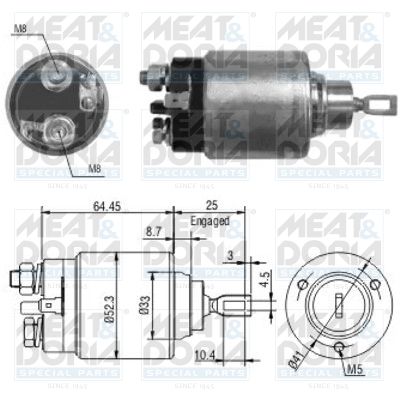 Obrázok Elektromagnetický spínač pre żtartér MEAT & DORIA  46041