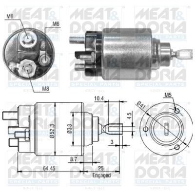 Obrázok Elektromagnetický spínač pre żtartér MEAT & DORIA  46043
