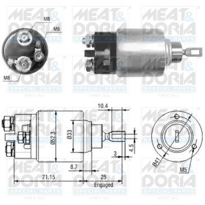 Obrázok Elektromagnetický spínač pre żtartér MEAT & DORIA  46044