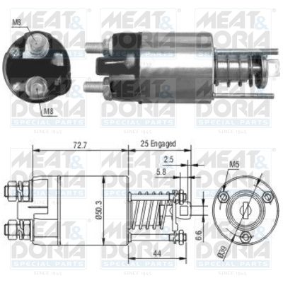 Obrázok Elektromagnetický spínač pre żtartér MEAT & DORIA  46045
