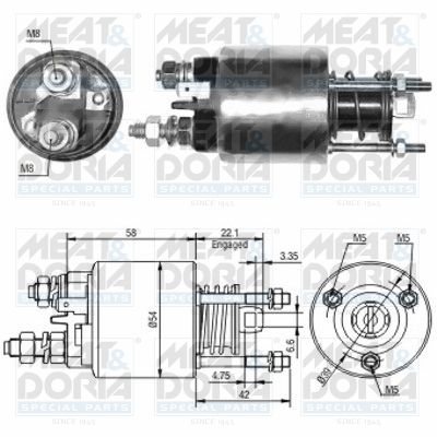 Obrázok Elektromagnetický spínač pre żtartér MEAT & DORIA  46047
