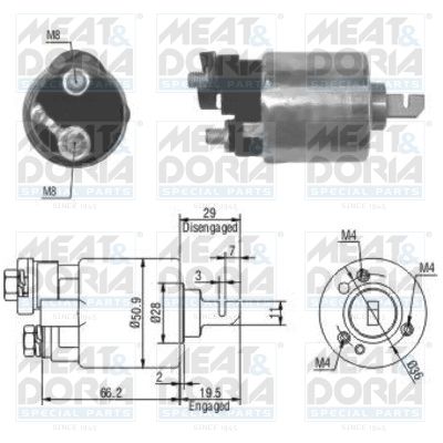 Obrázok Elektromagnetický spínač pre żtartér MEAT & DORIA  46052