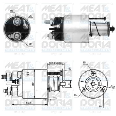 Obrázok Elektromagnetický spínač pre żtartér MEAT & DORIA  46054