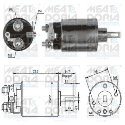 Obrázok Elektromagnetický spínač pre żtartér MEAT & DORIA  46055