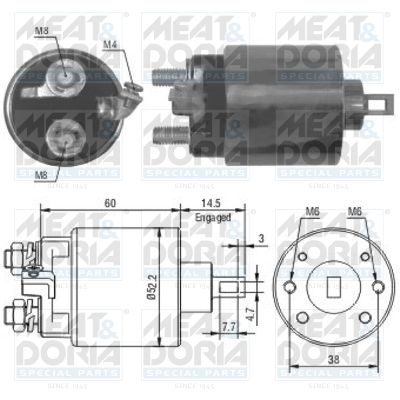 Obrázok Elektromagnetický spínač pre żtartér MEAT & DORIA  46056