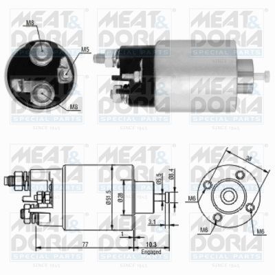 Obrázok Elektromagnetický spínač pre żtartér MEAT & DORIA  46058