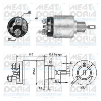 Obrázok Elektromagnetický spínač pre żtartér MEAT & DORIA  46064