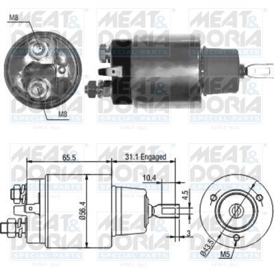 Obrázok Elektromagnetický spínač pre żtartér MEAT & DORIA  46066