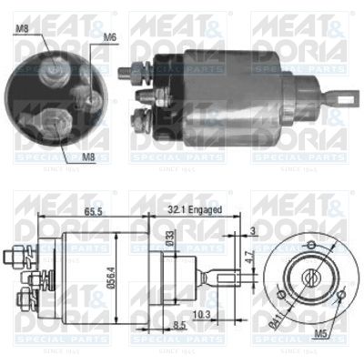 Obrázok Elektromagnetický spínač pre żtartér MEAT & DORIA  46069