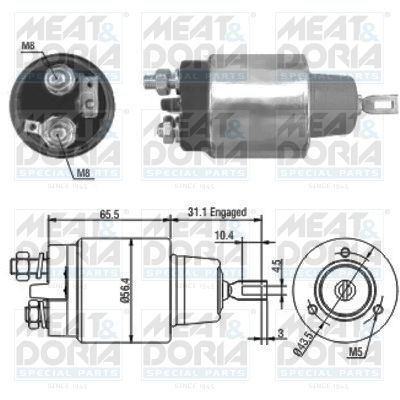 Obrázok Elektromagnetický spínač pre żtartér MEAT & DORIA  46073
