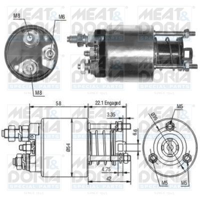 Obrázok Elektromagnetický spínač pre żtartér MEAT & DORIA  46077