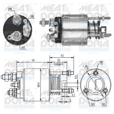 Obrázok Elektromagnetický spínač pre żtartér MEAT & DORIA  46078
