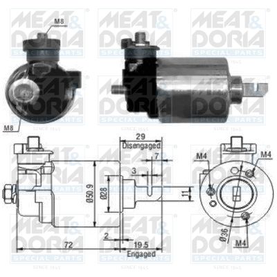 Obrázok Elektromagnetický spínač pre żtartér MEAT & DORIA  46079