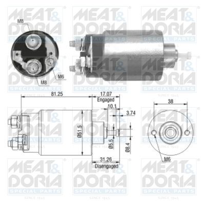 Obrázok Elektromagnetický spínač pre żtartér MEAT & DORIA  46082