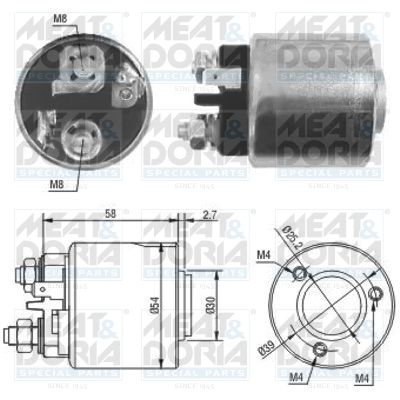 Obrázok Elektromagnetický spínač pre żtartér MEAT & DORIA  46083