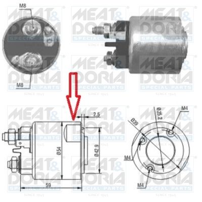 Obrázok Elektromagnetický spínač pre żtartér MEAT & DORIA  46086