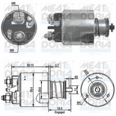 Obrázok Elektromagnetický spínač pre żtartér MEAT & DORIA  46087