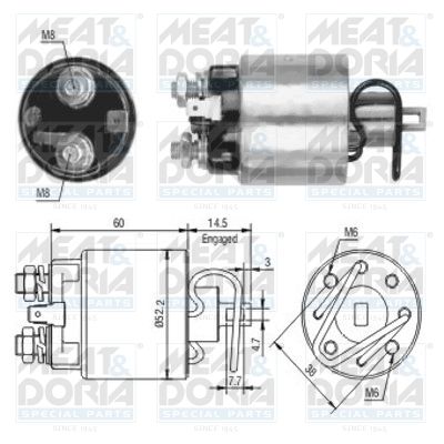 Obrázok Elektromagnetický spínač pre żtartér MEAT & DORIA  46089