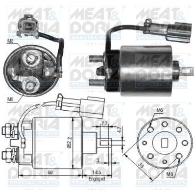 Obrázok Elektromagnetický spínač pre żtartér MEAT & DORIA  46090