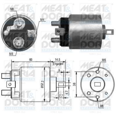Obrázok Elektromagnetický spínač pre żtartér MEAT & DORIA  46092