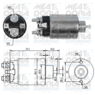 Obrázok Elektromagnetický spínač pre żtartér MEAT & DORIA  46094