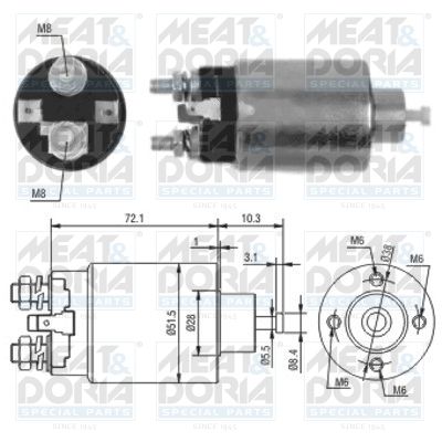 Obrázok Elektromagnetický spínač pre żtartér MEAT & DORIA  46095