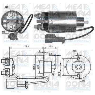 Obrázok Elektromagnetický spínač pre żtartér MEAT & DORIA  46096