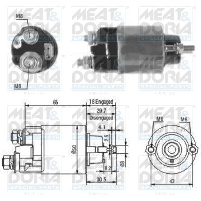 Obrázok Elektromagnetický spínač pre żtartér MEAT & DORIA  46097