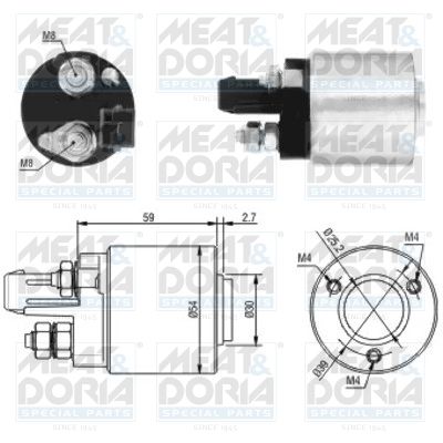 Obrázok Elektromagnetický spínač pre żtartér MEAT & DORIA  46105