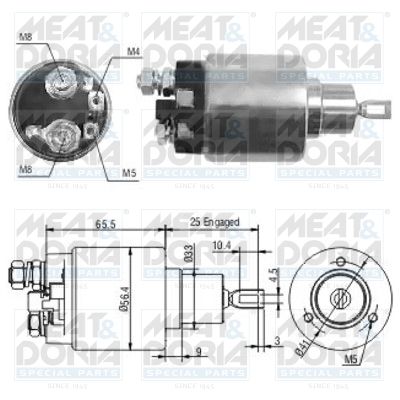 Obrázok Elektromagnetický spínač pre żtartér MEAT & DORIA  46107