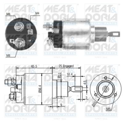 Obrázok Elektromagnetický spínač pre żtartér MEAT & DORIA  46108