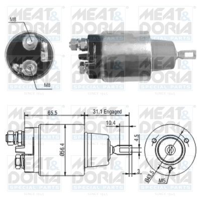 Obrázok Elektromagnetický spínač pre żtartér MEAT & DORIA  46109