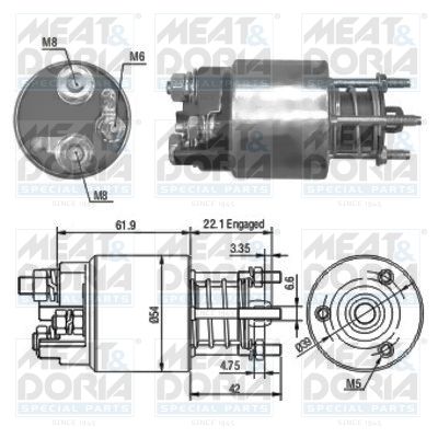 Obrázok Elektromagnetický spínač pre żtartér MEAT & DORIA  46110