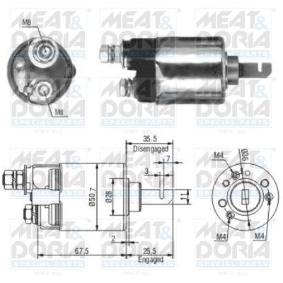Obrázok Elektromagnetický spínač pre żtartér MEAT & DORIA  46112