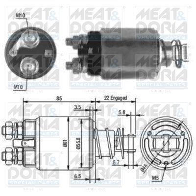 Obrázok Elektromagnetický spínač pre żtartér MEAT & DORIA  46119