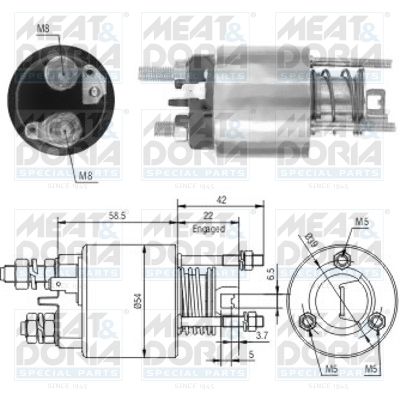 Obrázok Elektromagnetický spínač pre żtartér MEAT & DORIA  46121