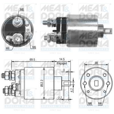 Obrázok Elektromagnetický spínač pre żtartér MEAT & DORIA  46122