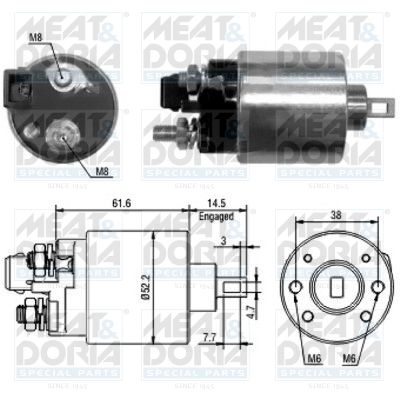 Obrázok Elektromagnetický spínač pre żtartér MEAT & DORIA  46123