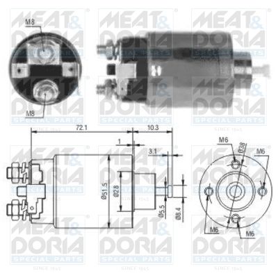 Obrázok Elektromagnetický spínač pre żtartér MEAT & DORIA  46124