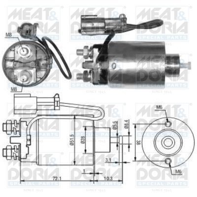 Obrázok Elektromagnetický spínač pre żtartér MEAT & DORIA  46125