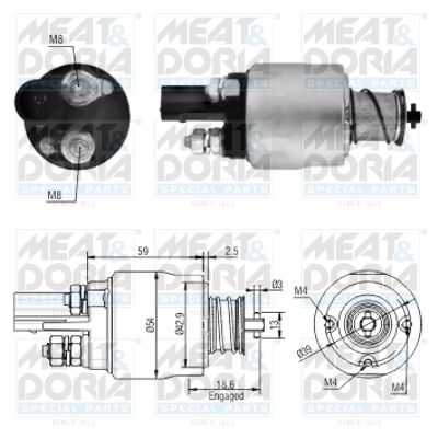 Obrázok Elektromagnetický spínač pre żtartér MEAT & DORIA  46126