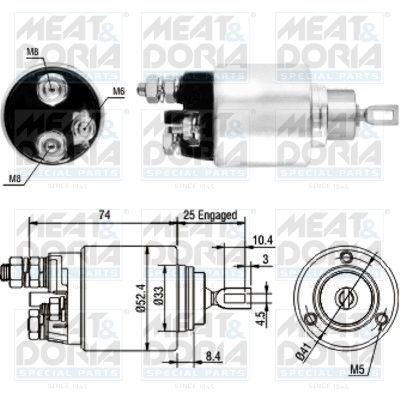 Obrázok Elektromagnetický spínač pre żtartér MEAT & DORIA  46129